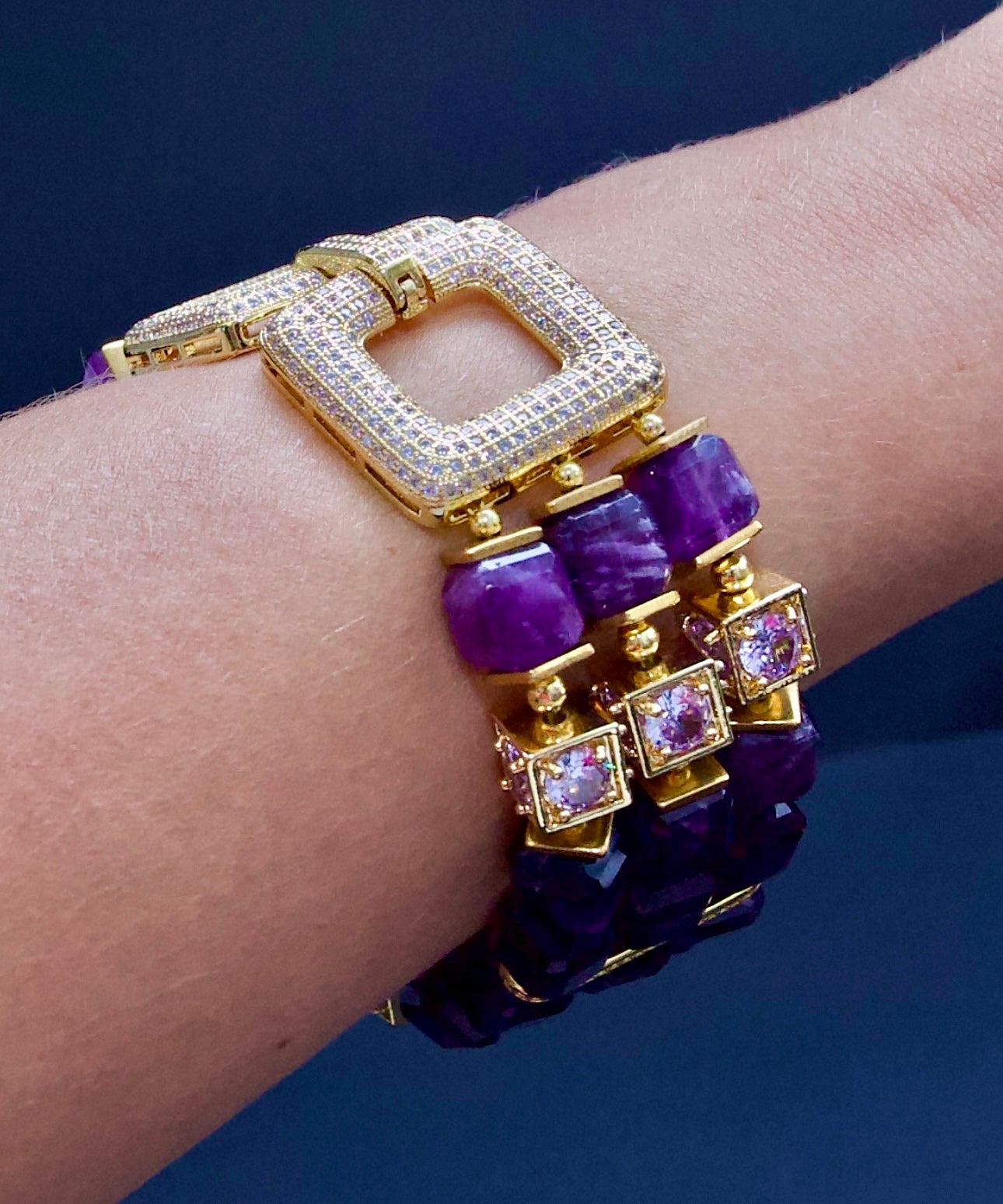 Pulsera triple Lumina Amatista 18K Ligior