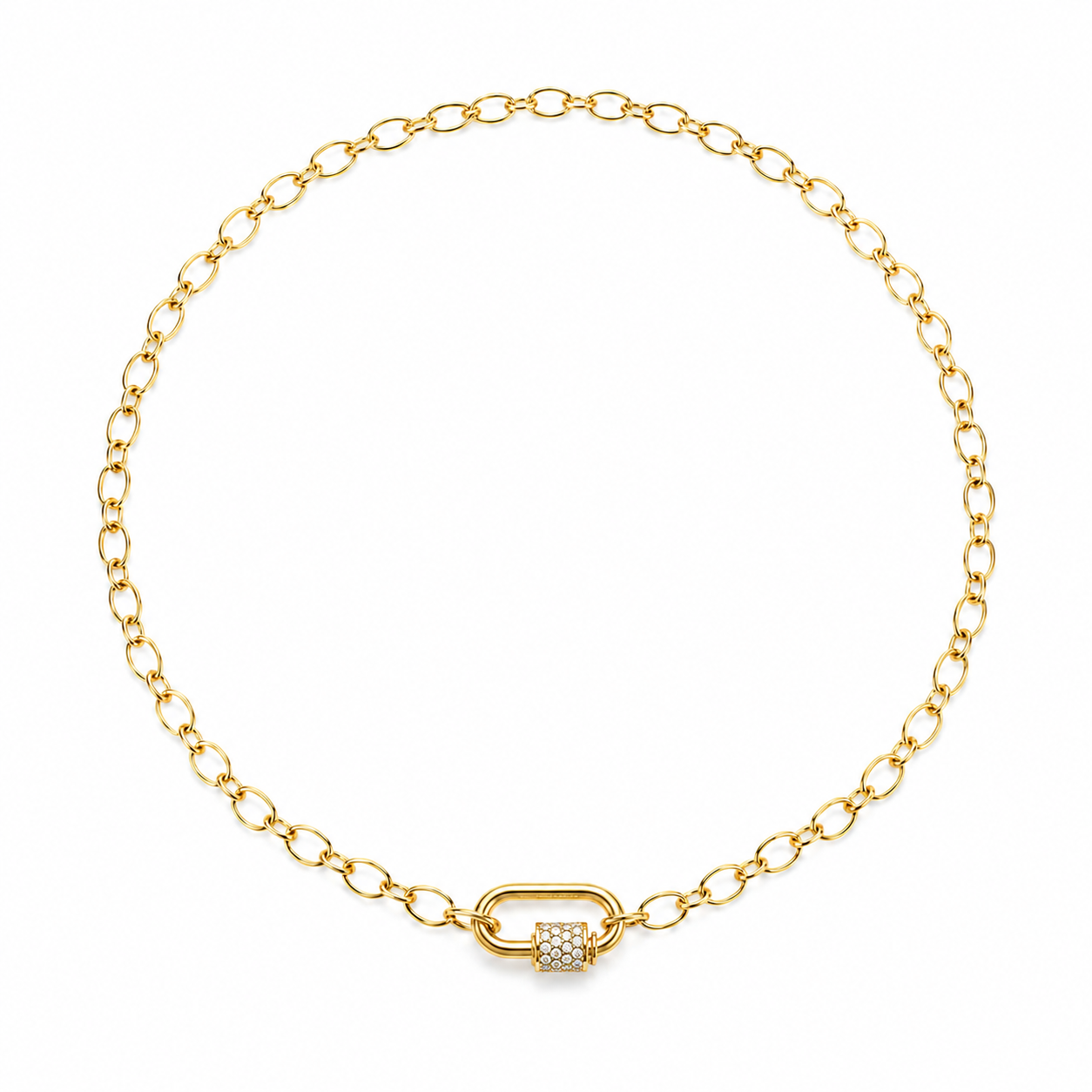 Collar Carabín con Circones Blancos 18K Ligior