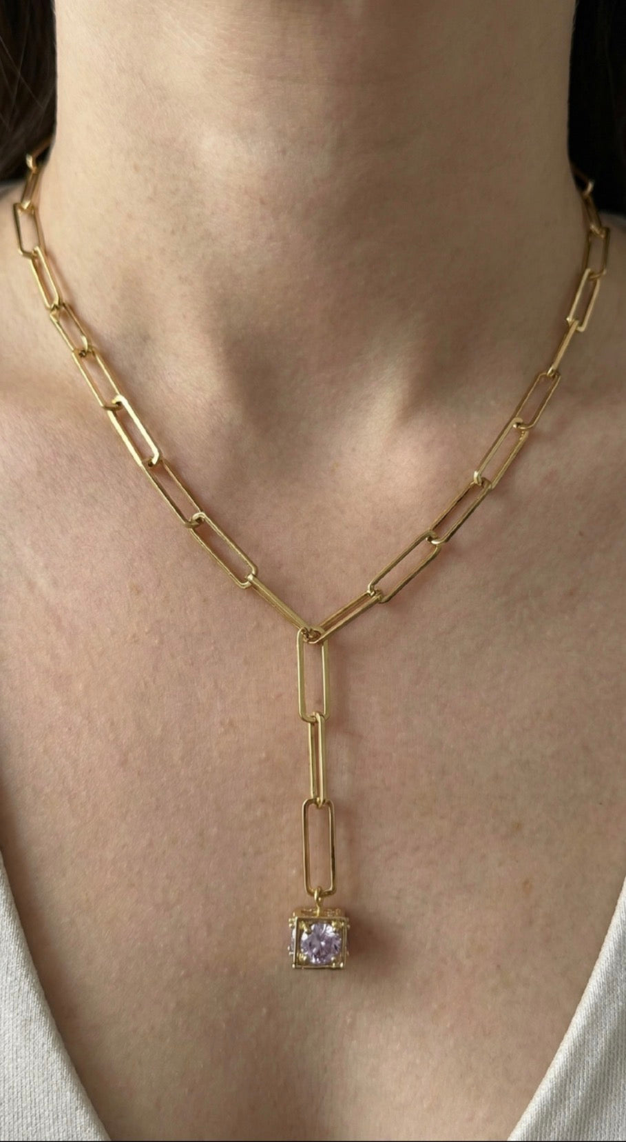 COLLAR QUADRA ZIRCONIA 18K LIGIOR