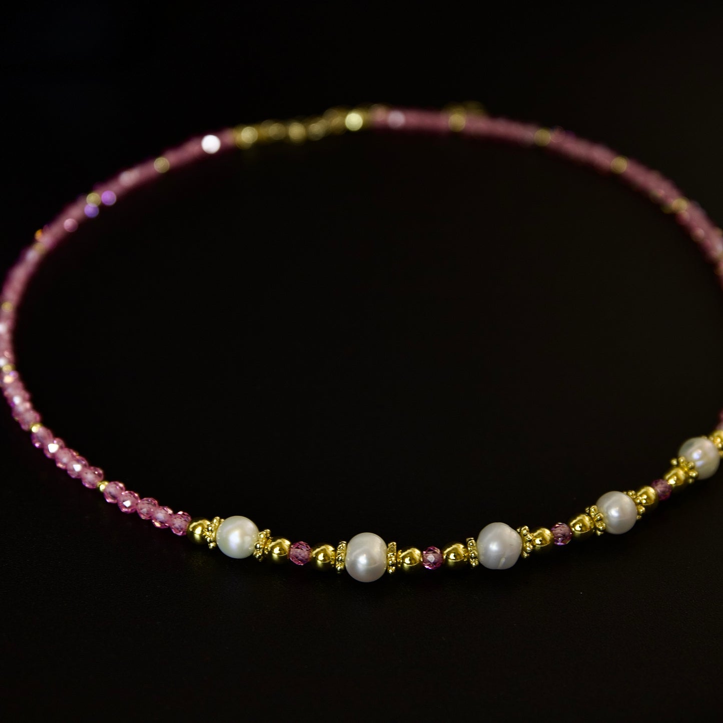 Choker-pulsera con perlas             “Luz”