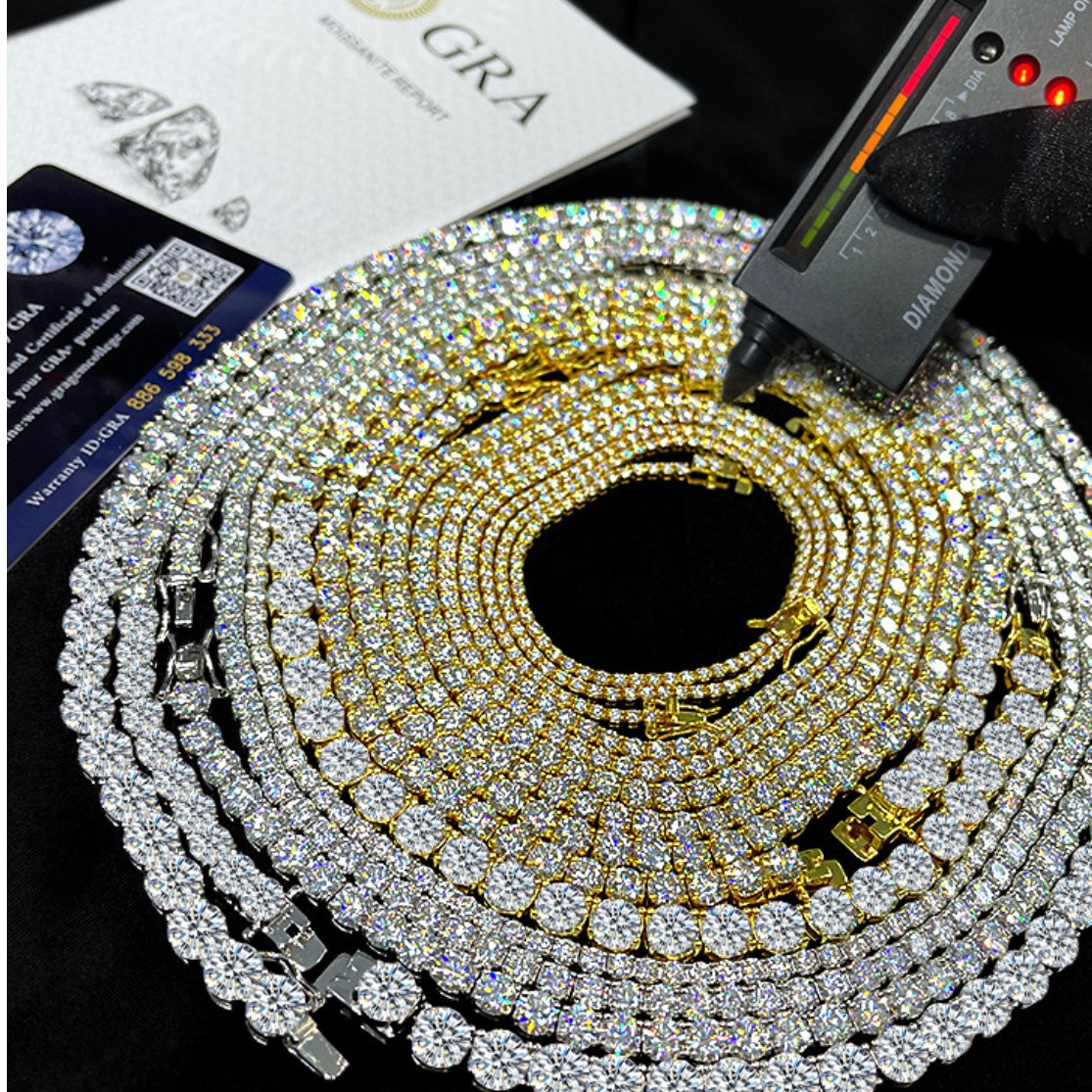 Pulsera estilo tenis con moissanita | 0,3 ct | Plata 925 | Certificado GRA