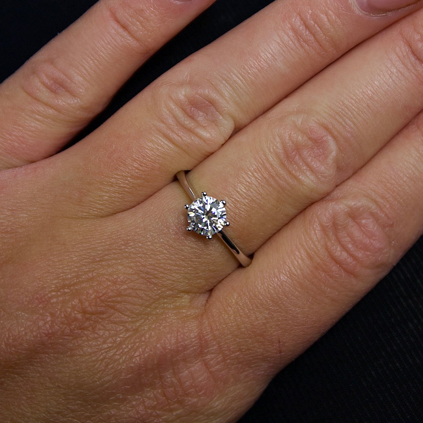 Anillo con moissanita | 1 ct | Plata 925 | Certificado GRA