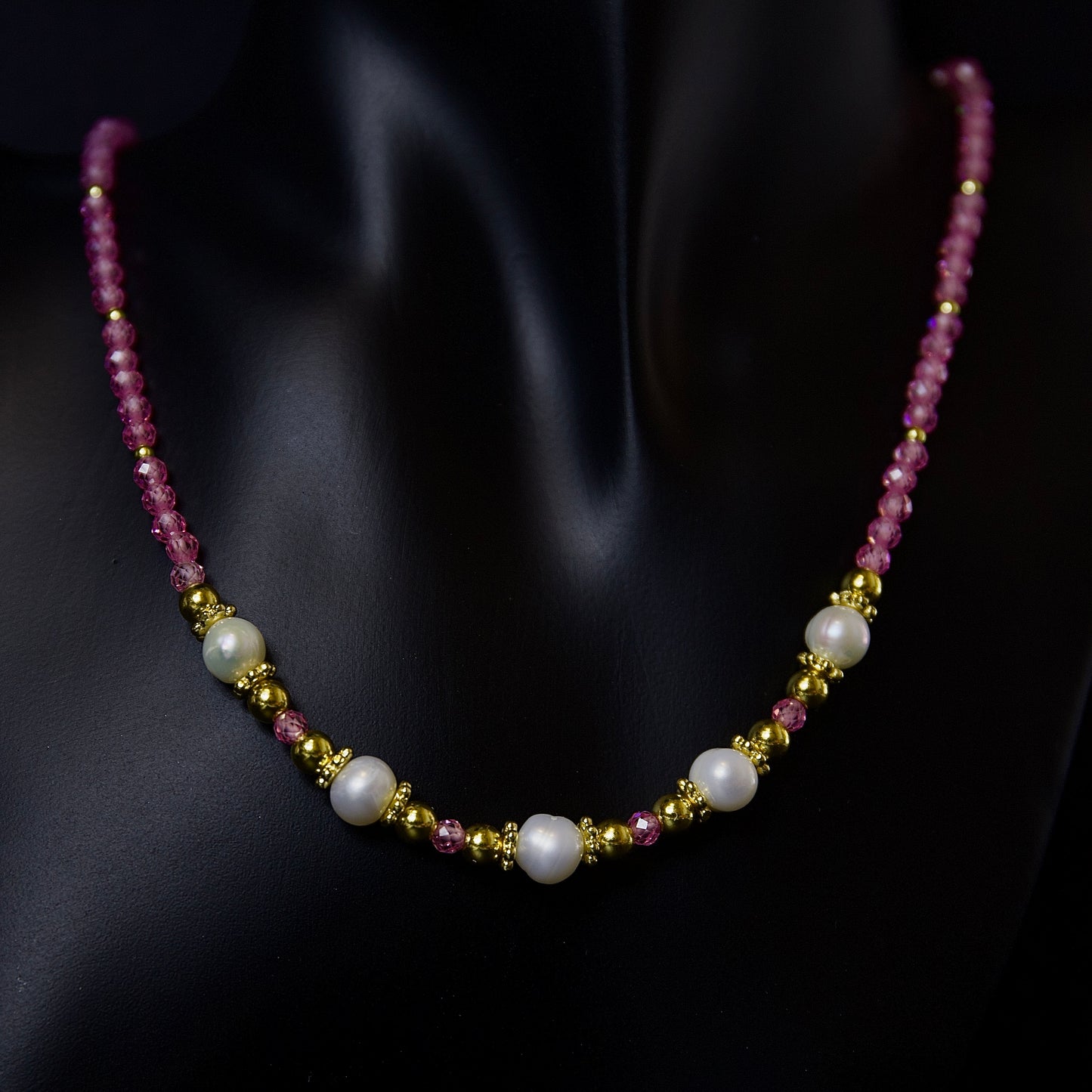 Choker-pulsera con perlas             “Luz”