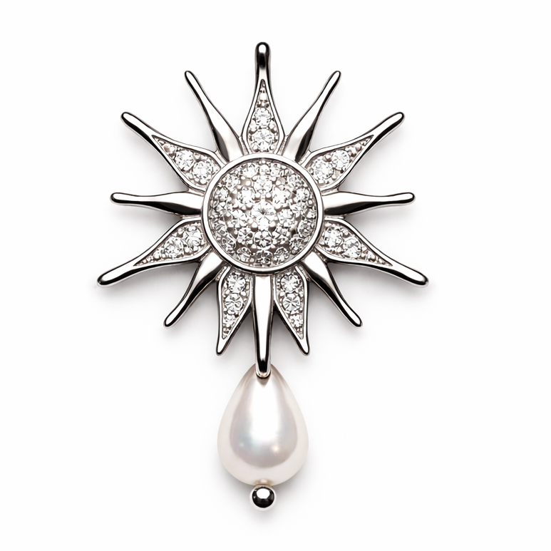 Conjunto Perlas Plateado Luz de Perla Ligior