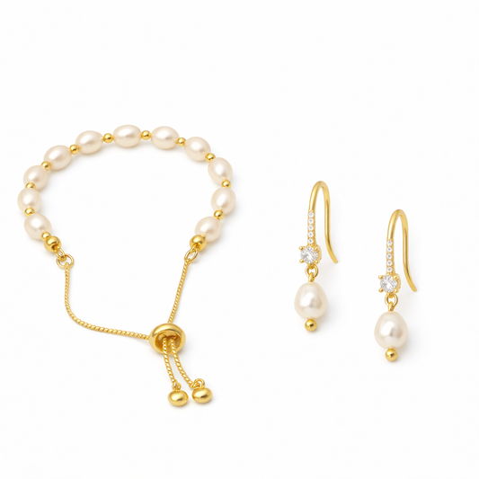 CONJUNTO PERLAS DULCES 18K “ARMONÍA DE PERLA”