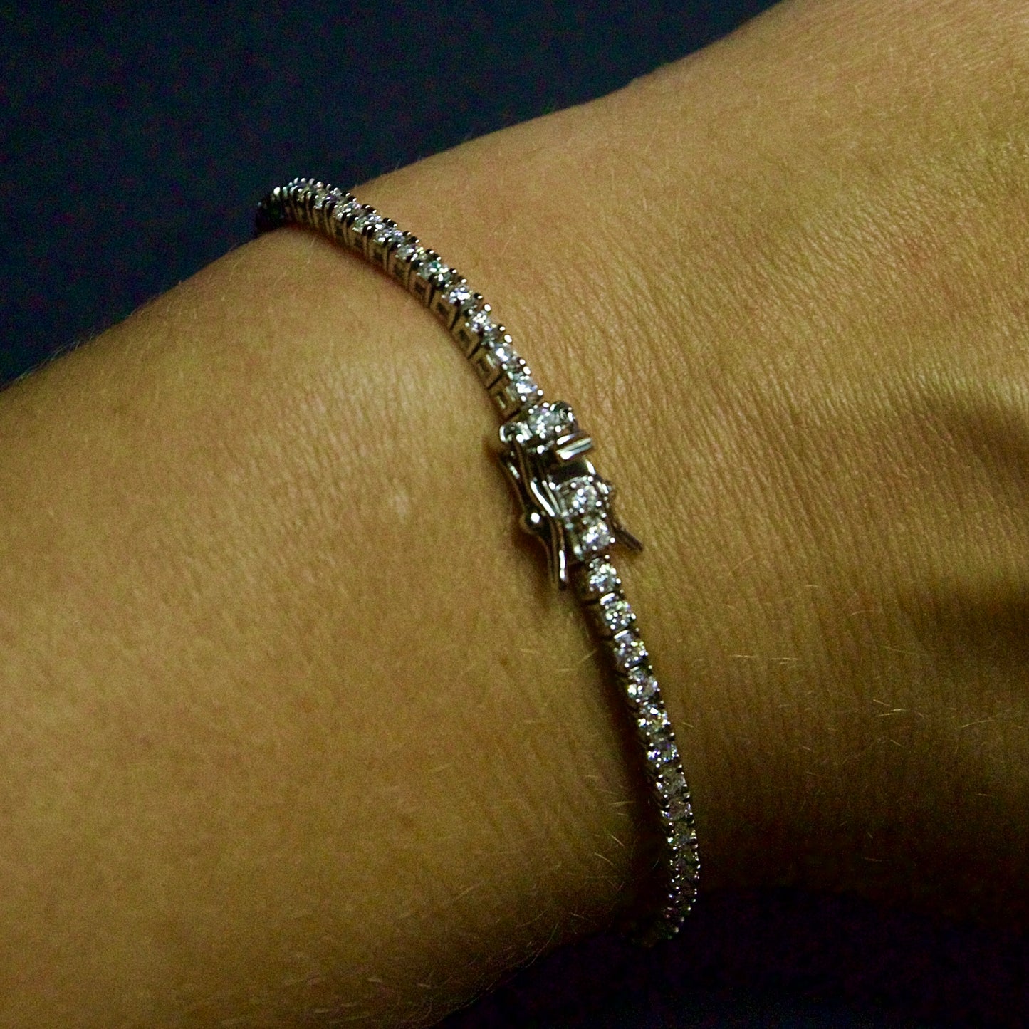 Pulsera estilo tenis con moissanita | 0,3 ct | Plata 925 | Certificado GRA