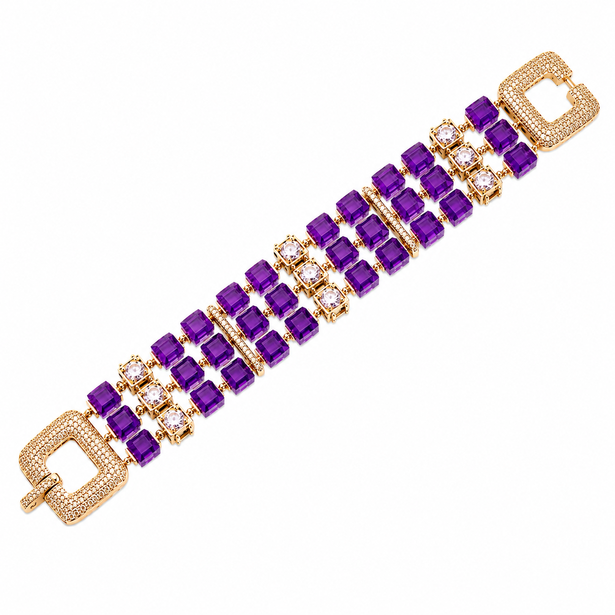 Pulsera triple Lumina Amatista 18K Ligior