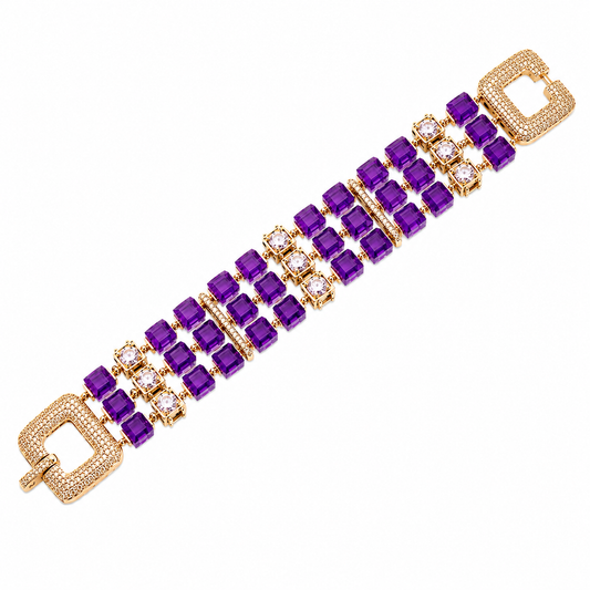 Pulsera triple Lumina Amatista 18K Ligior
