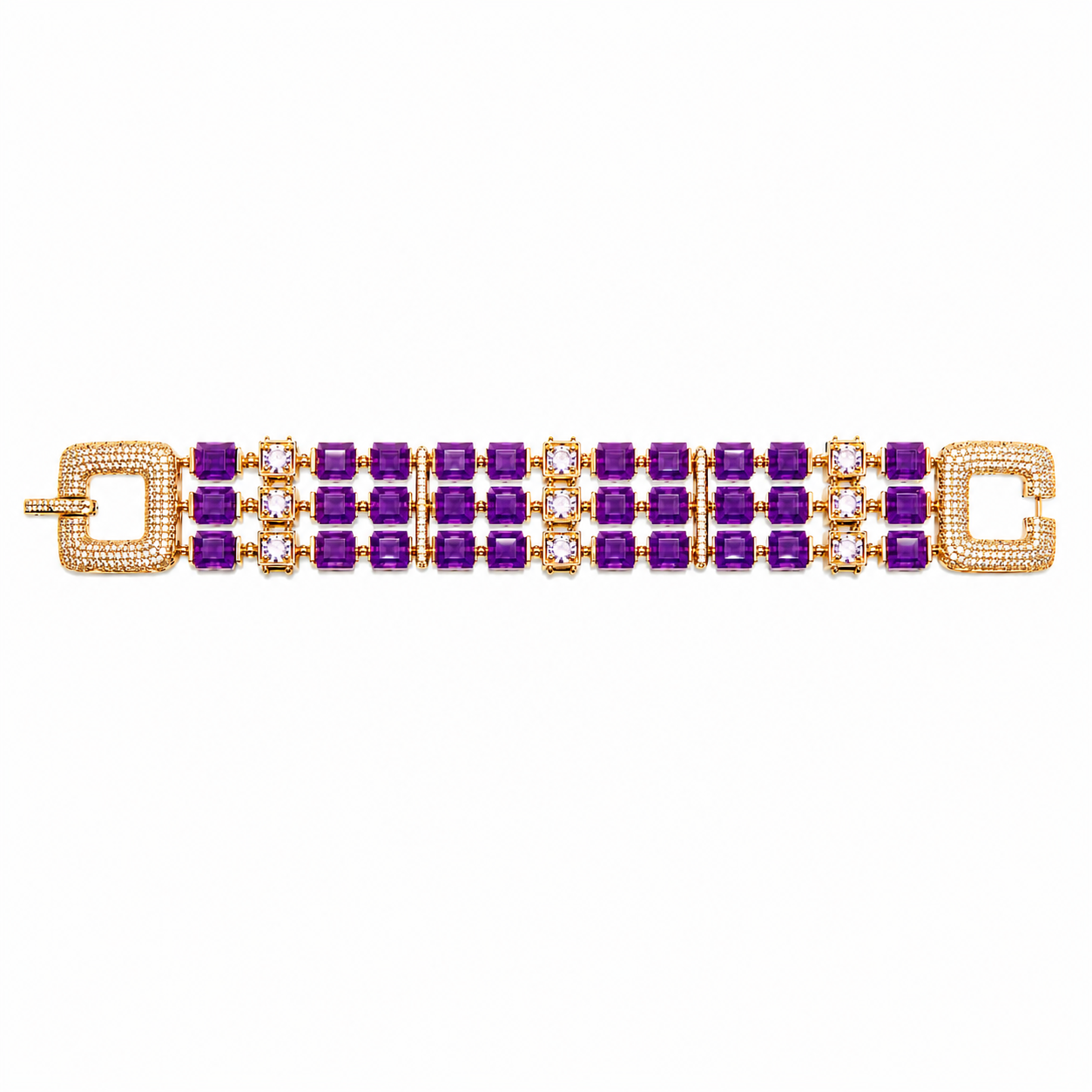 Pulsera triple Lumina Amatista 18K Ligior