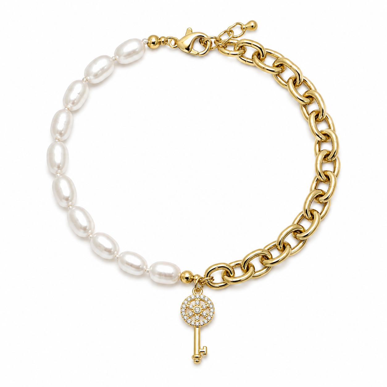 PULSERA LLAVE PERLA 18K LIGIOR