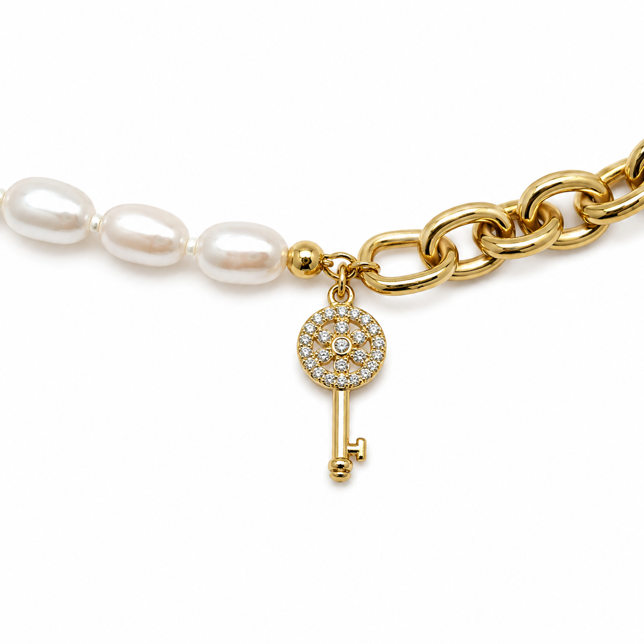 PULSERA LLAVE PERLA 18K LIGIOR