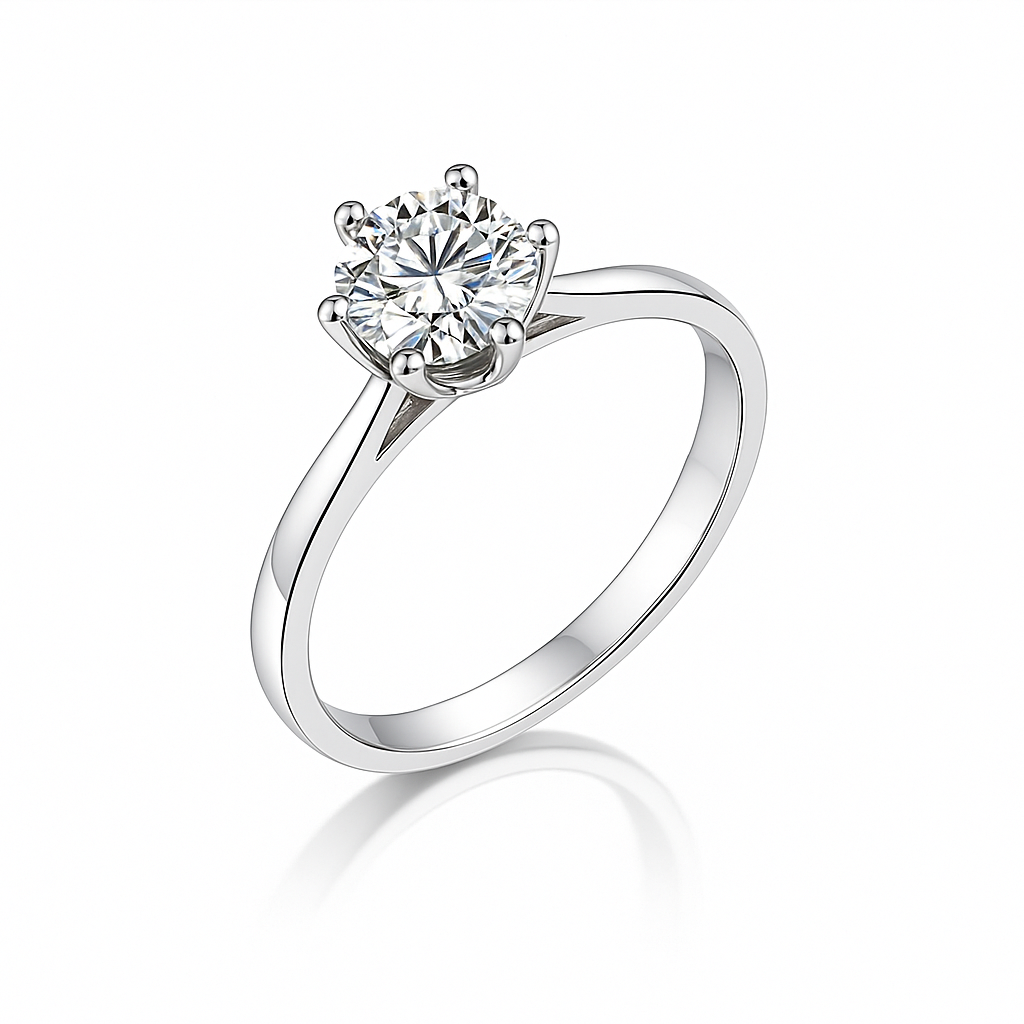 Anillo con moissanita | 1 ct | Plata 925 | Certificado GRA