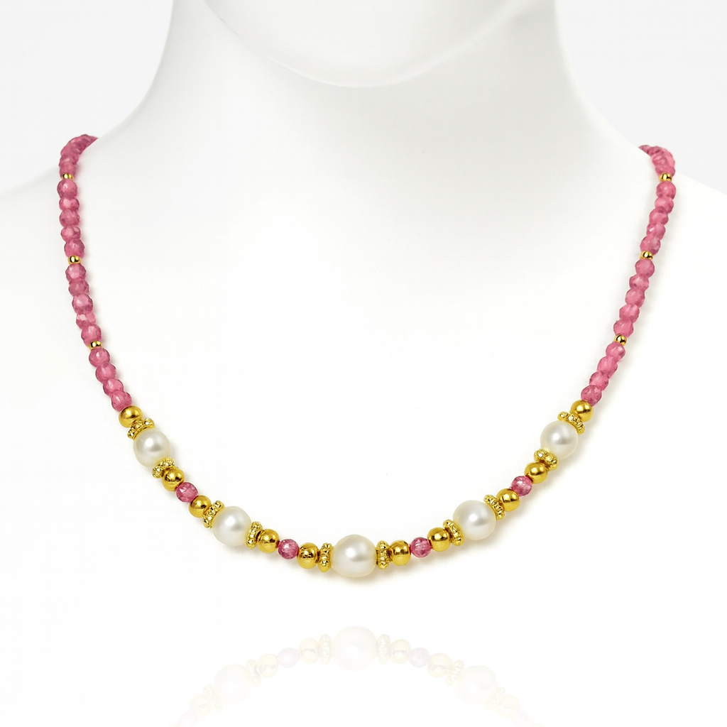 Choker-pulsera con perlas             “Luz”