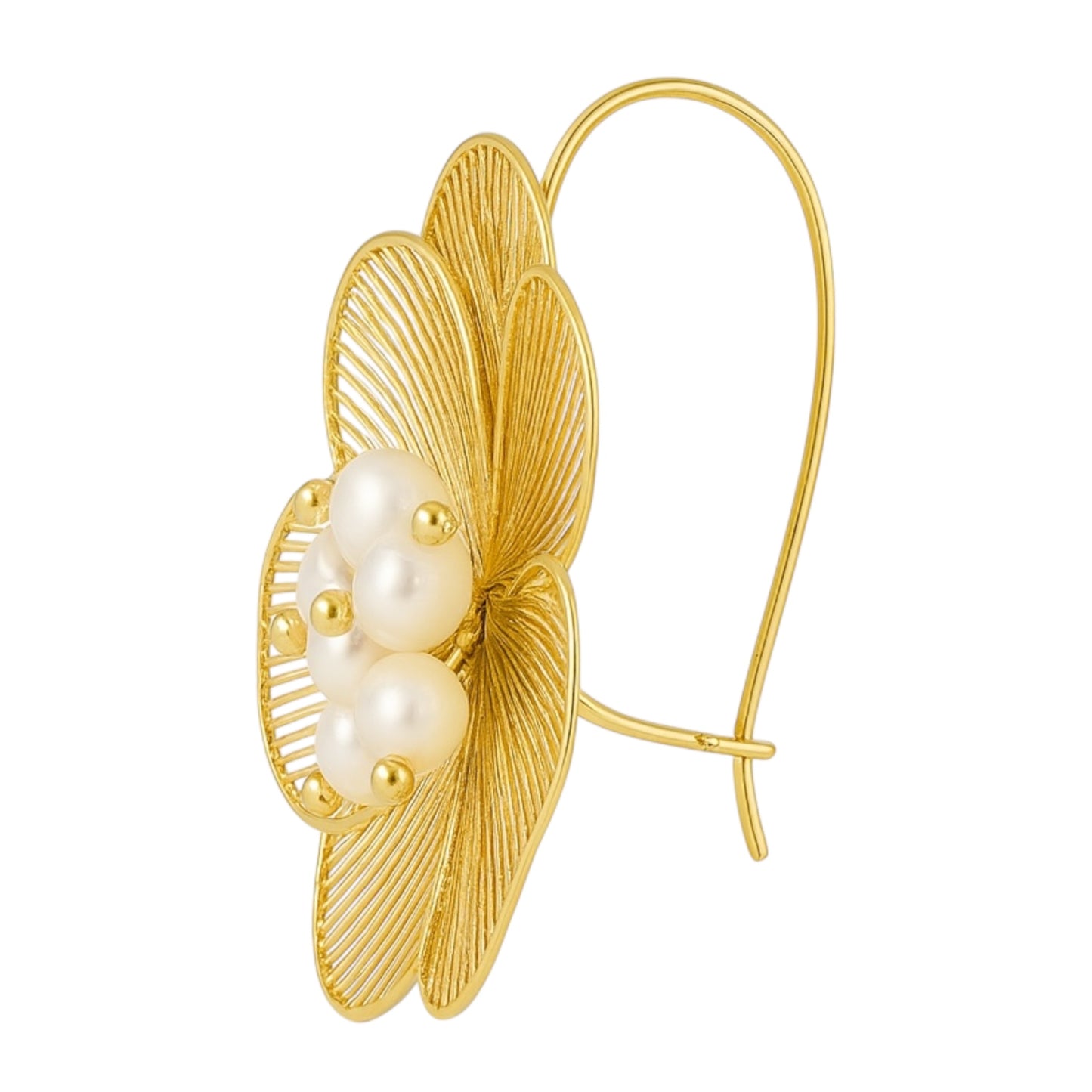 Aros de Perlas Dulces 18K “Flor de Perla”